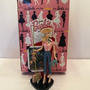 Vintage 1994 Enesco Picnic 1959 Barbie Figurine picnic going fishing